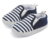 Navy Striped Baby Walking Shoes - Casual Footwear Frugal Finds Galore
