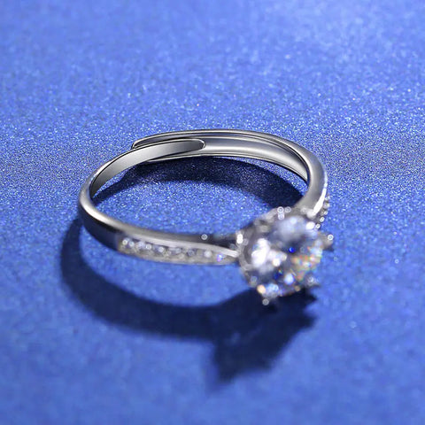 Sterling Silver 1 Carat Moissanite Snow Ring Frugal Finds Galore