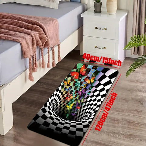 3D Geometric Illusion Rug - Non-Slip and Absorbent Frugal Finds Galore