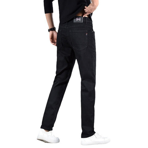 New Slim Fit Youth Casual Straight-leg Cotton Jeans Men Frugal Finds Galore