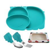 Silicone Baby Feeding Plate with Suction and Utensils Set Frugal Finds Galore