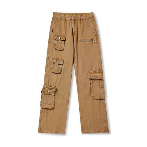 Retro Hip Hop Multi-pocket Cargo Pants Male Frugal Finds Galore