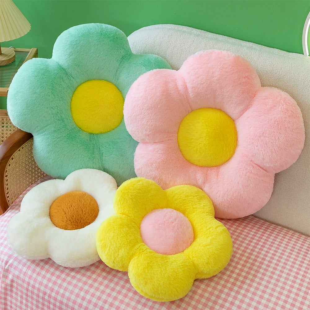 Circular Flower Cushion With Soft Nap -  Plush Gift For Office, Classroom, Couch, Bedroom Floor Decor