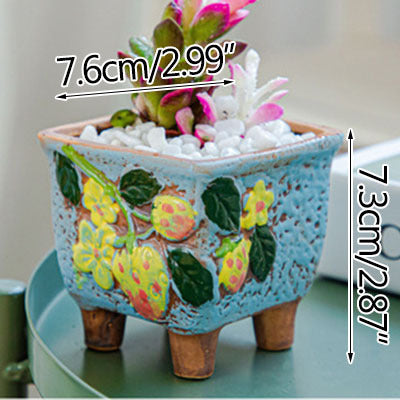 Square Creative Cute Cartoon Ceramic Succulent Pot Frugal Finds Galore