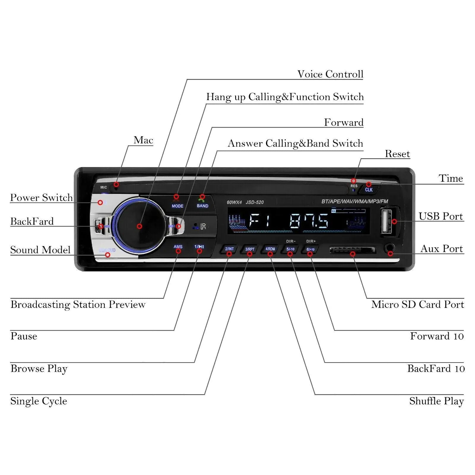 Bluetooth Car Stereo