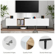 TV Stand Suitable For 80 Inch TV With 3 Doors Frugal Finds Galore