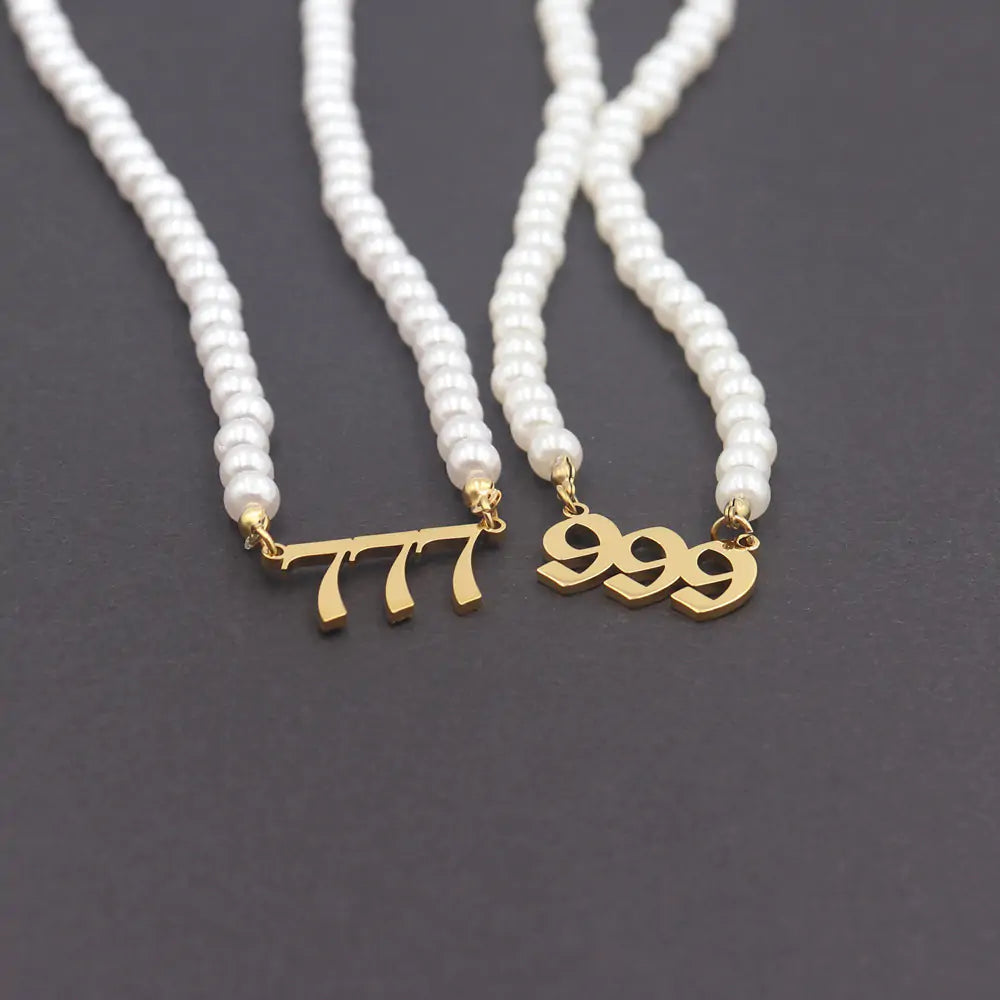 Lucky Numbers Angel Necklace