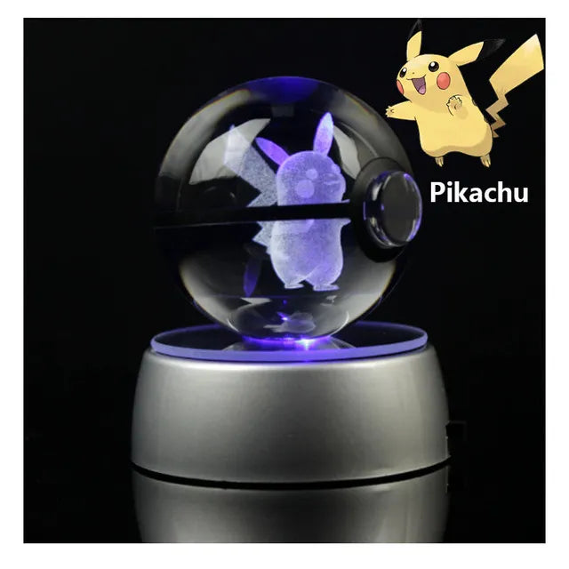 Pokemon 3d Crystal Ball Pikachu Figure