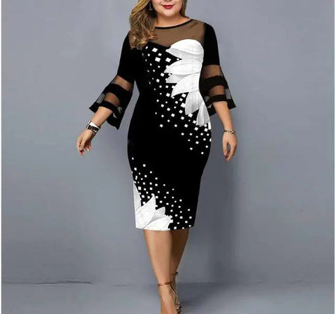 Plus Size Vintage Floral Mesh Patchwork Dress Frugal Finds Galore