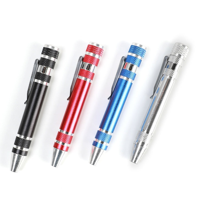 8 In 1 Screwdriver Batch Suit Aluminum Alloy Pen Type Pen Manual