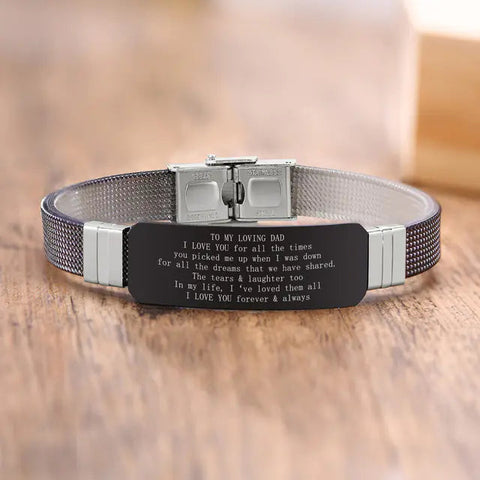 Customizable Stainless Steel BEST DAD Bracelets Frugal Finds Galore