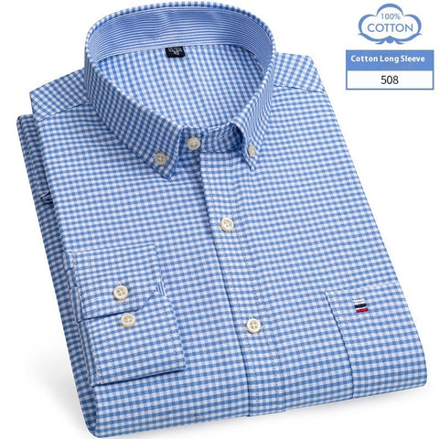Men's Long-sleeved Cotton Shirt Business Casual Slim-fitting Shirt Frugal Finds Galore