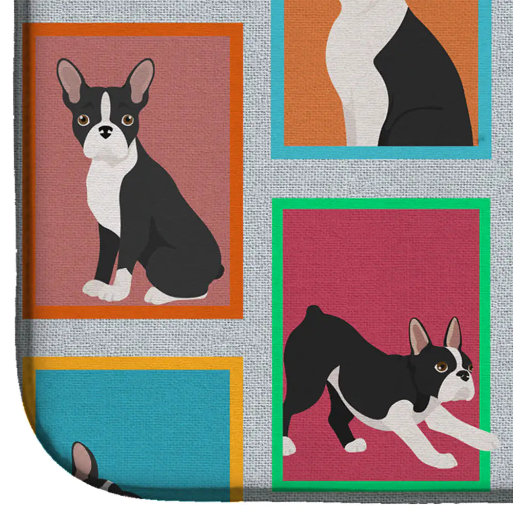 Lots of Boston Terrier Dish Drying Mat