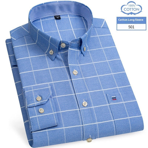 Men's Long-sleeved Cotton Shirt Business Casual Slim-fitting Shirt Frugal Finds Galore