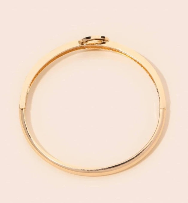 Roman Numeral Detail Zircon Decor Bangle