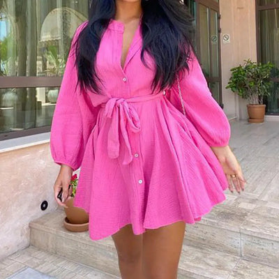Women's Long Sleeve Stand Collar Fashion Dress Frugal Finds Galore