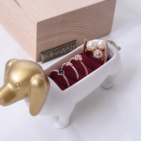 Dachshund Ring Jewelry Box and Display Stand Frugal Finds Galore
