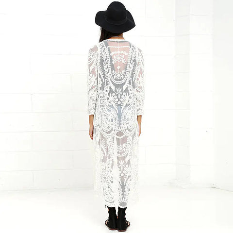 Cross-Border Crochet Long Sun Protection Cardigan Frugal Finds Galore
