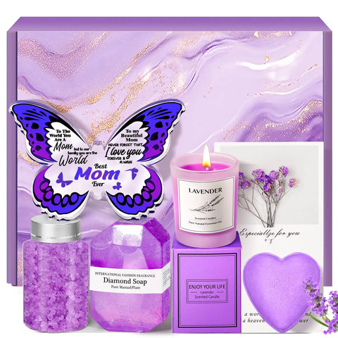 Mothers Gift Basket: Relaxing Spa Gift Basket Set with Butterfly-Shaped Acrylic Keepsake Unique Mom Gifts for Mothers Day Birthday Thanksgiving Christmas Frugal Finds Galore