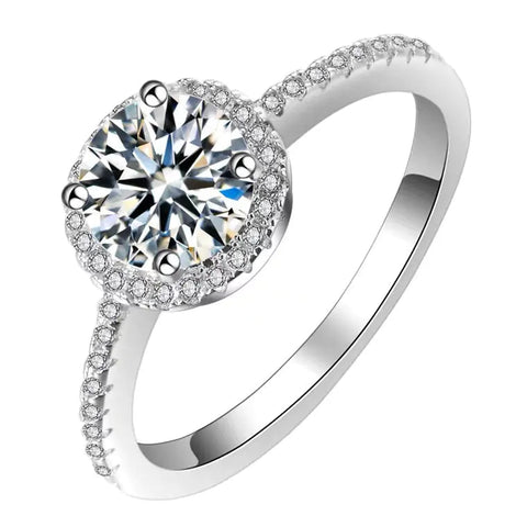 One Carat Six-Claw Diamond Ring with Zircon Accents Frugal Finds Galore