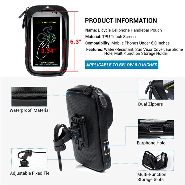 Waterproof Bicycle Phone Mount