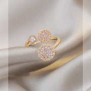 Rhinestone Round Decor Cuff Ring Frugal Finds Galore