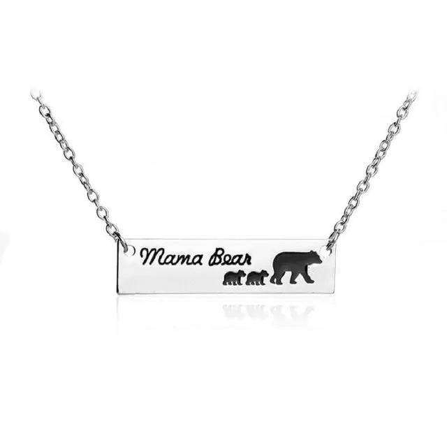 Mama Bear Silver Necklace