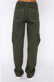 Women's Fashion Stitching Straight Multi-pocket Cargo Pants Frugal Finds Galore