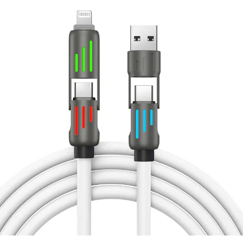 Colorful Four-In-One Fast Charge Cord Frugal Finds Galore