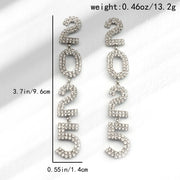 Women's Tassel Full Diamond Rhinestone 2025 Long Pendant Earrings Frugal Finds Galore