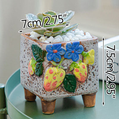 Square Creative Cute Cartoon Ceramic Succulent Pot Frugal Finds Galore