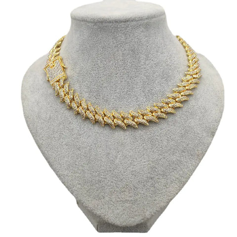 Alloy Dragon Tooth 16mm Cuban Link Necklace Frugal Finds Galore