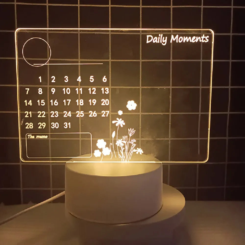 Night Light Changing Memo Board LED Lamp