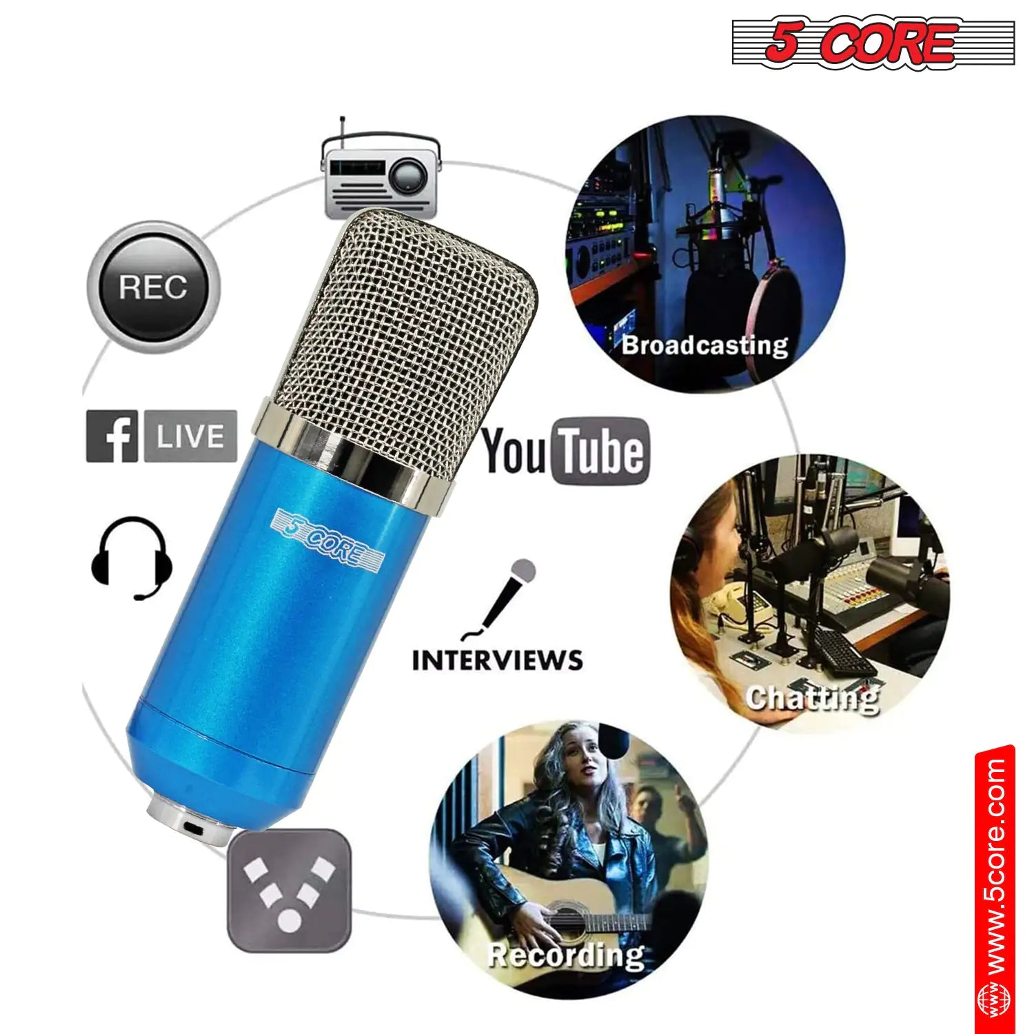 Podcast Professional Condenser Cardioid Mic