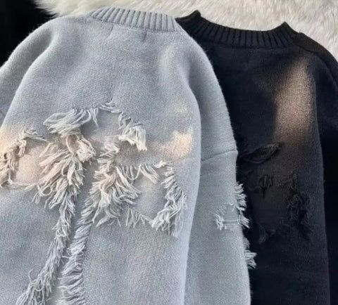 Autumn And Winter Ripped Sweater Frugal Finds Galore