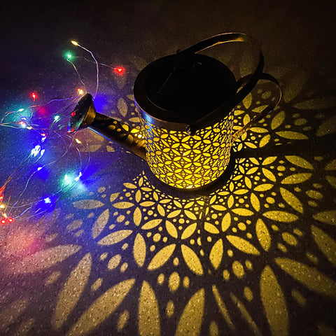 Solar Garden Kettle Lamp - Wrought Iron Outdoor Lighting Frugal Finds Galore