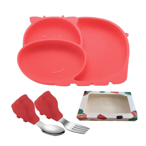 Silicone Baby Feeding Plate with Suction and Utensils Set Frugal Finds Galore