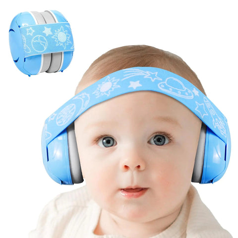 Comfortable Baby Headphones for Hearing Protection & Improves Sleep Baby Airplane Travel Essentials Sound Proof Blue Frugal Finds Galore