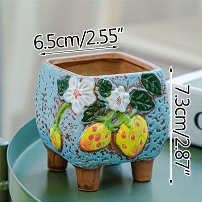Square Creative Cute Cartoon Ceramic Succulent Pot Frugal Finds Galore