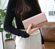 Women's Long Suede Wallet - Clutch Purse Frugal Finds Galore