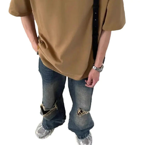 Men's Distressed Ripped Wash Jeans Frugal Finds Galore