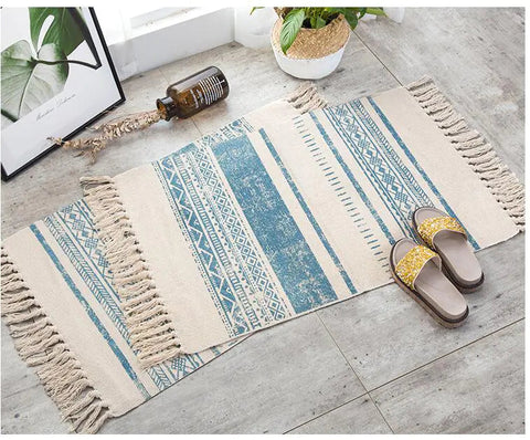 Vintage Nordic Minimalist Cotton Linen Area Rug Frugal Finds Galore