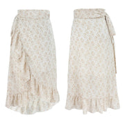 High Waist Black Floral Ruffle Chiffon A-Line Skirt Frugal Finds Galore