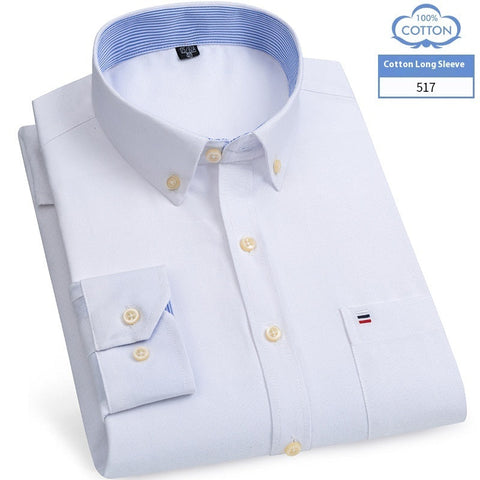 Men's Long-sleeved Cotton Shirt Business Casual Slim-fitting Shirt Frugal Finds Galore