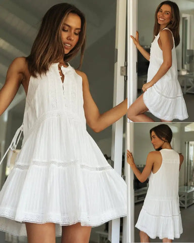 Lace-Panel Stand-Collar Button-Up Dress Frugal Finds Galore