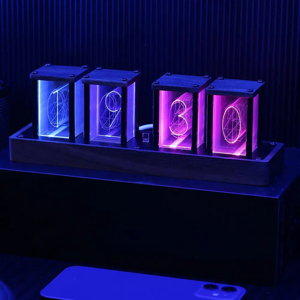 WiFi RGB Nixie Glow Tube Clock LED Digital