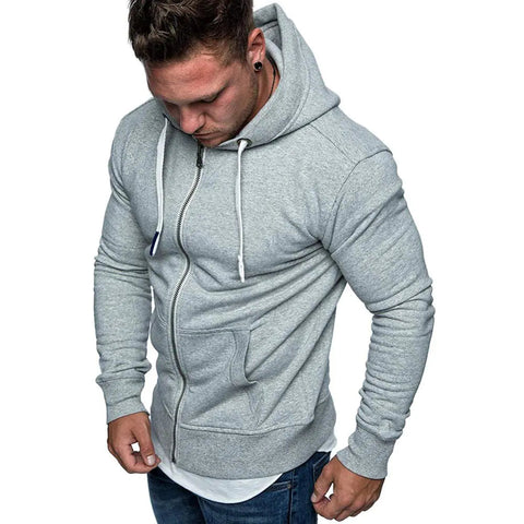 Men's Fashion Zip Pocket Drawstring Sport Hoodie Frugal Finds Galore