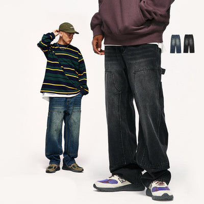 Men's Fashion Retro Loose Straight Leg Jeans Frugal Finds Galore