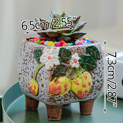 Square Creative Cute Cartoon Ceramic Succulent Pot Frugal Finds Galore