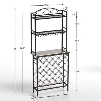 Tall Wine Holder Stand With Wine Glass Holder Frugal Finds Galore